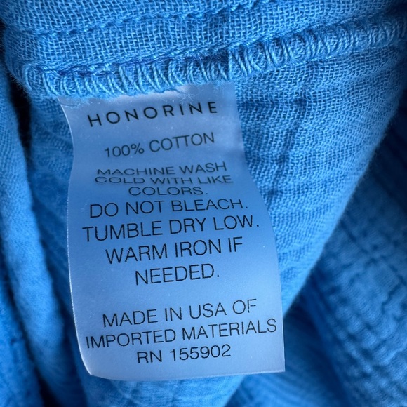 HONORINE Pamela Dress in French Blue | Short Puff Sleeve Gauze Midi | XS - Picture 5 of 8